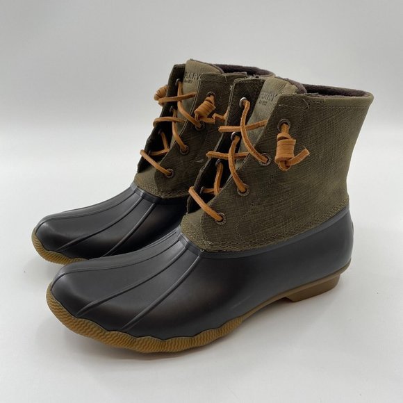 Sperry Shoes - Sperry Women's Saltwater Rain Duck Boots sz 9.5 STS99729 Olive Green Waterproof